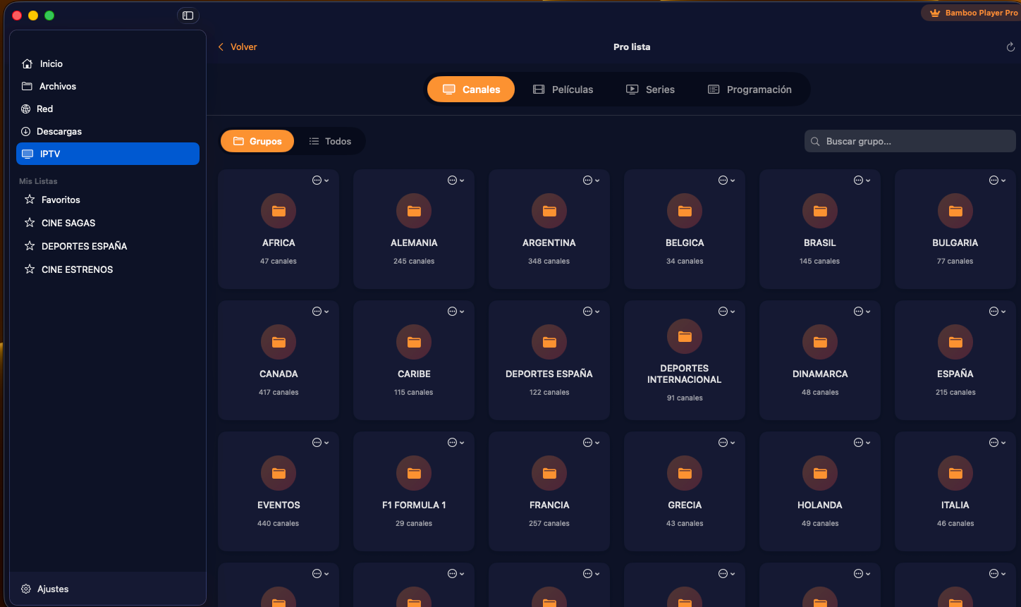 Gestión de playlists en Bamboo Player